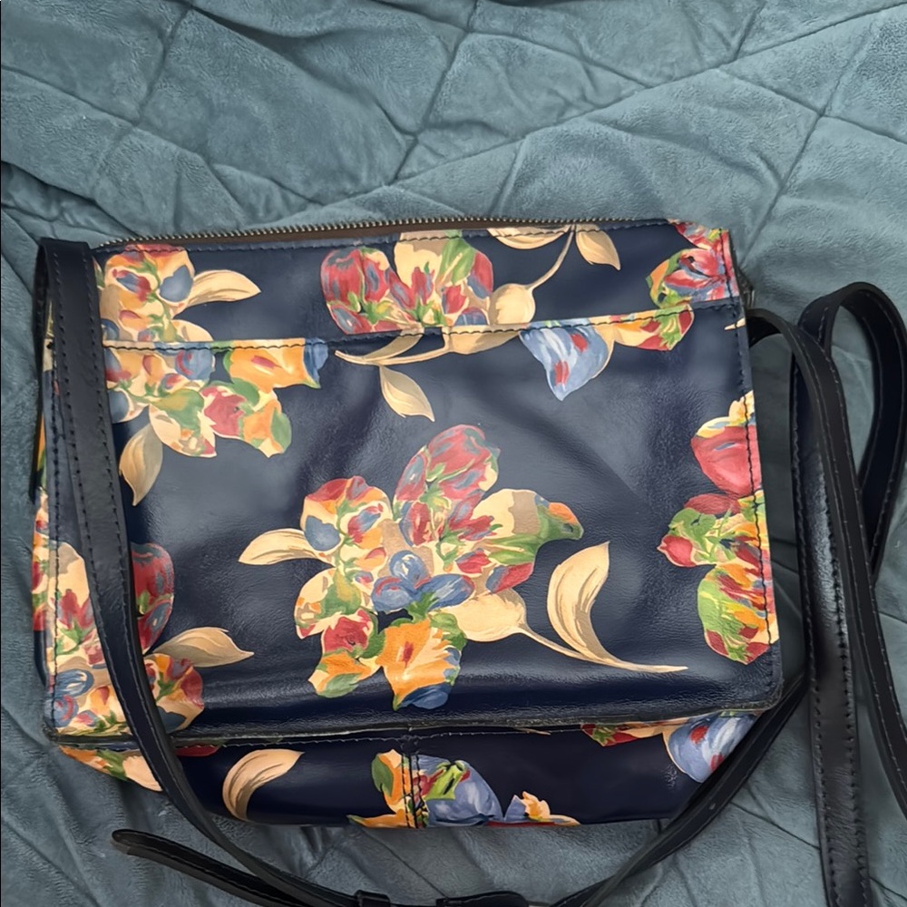 Patricia Nash Navy Floral Crossbody Bag